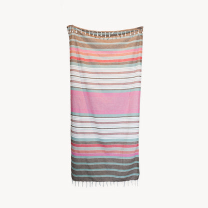 POKOLOKO Patio Stripe Towel #color_pink-stripe