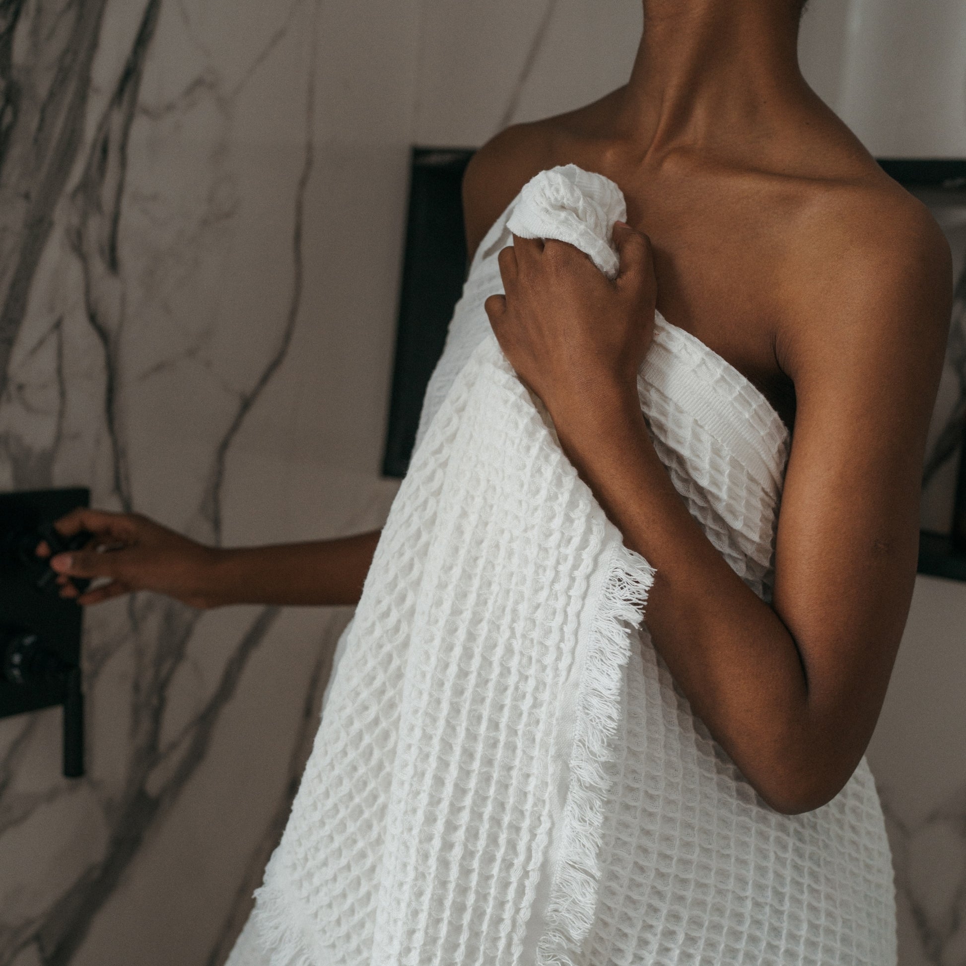 POKOLOKO French Waffle Towel #color_blanche