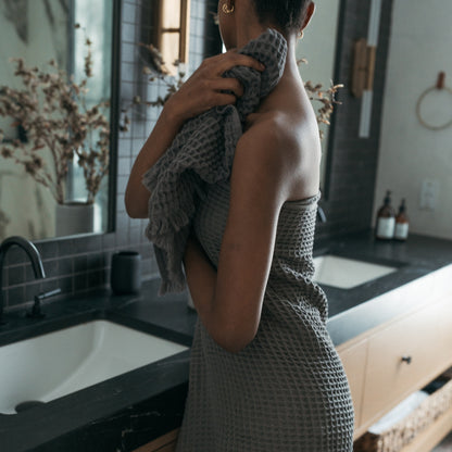 POKOLOKO French Waffle Towel #color_anthracite