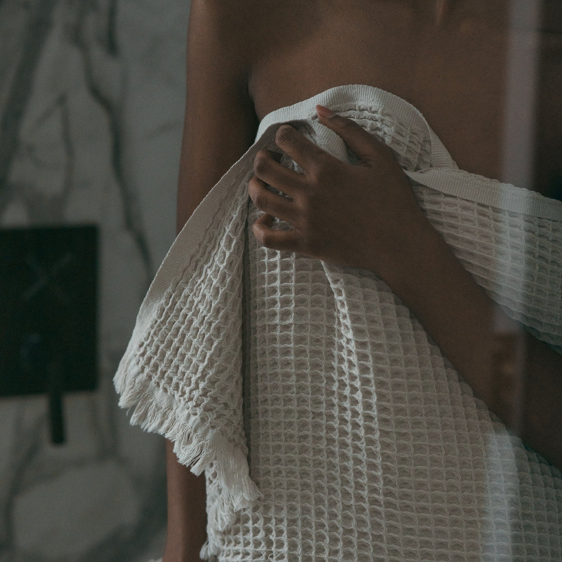 POKOLOKO French Waffle Towel #color_latte
