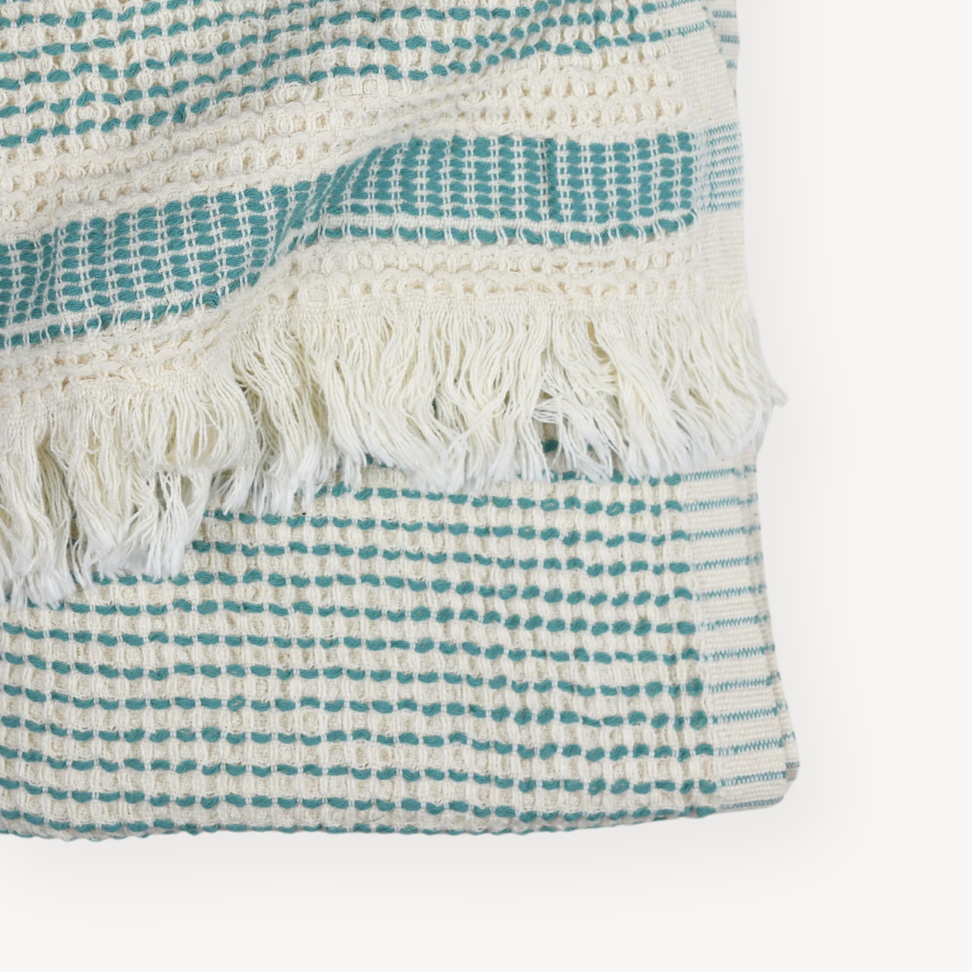 POKOLOKO Richmond Road Waffle Towel #color_waffle-glacial-green