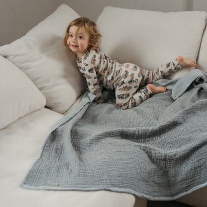 POKOLOKO Crinkle Cotton Baby Blanket #color_beau-blue