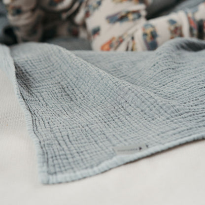 POKOLOKO Crinkle Cotton Baby Blanket #color_beau-blue