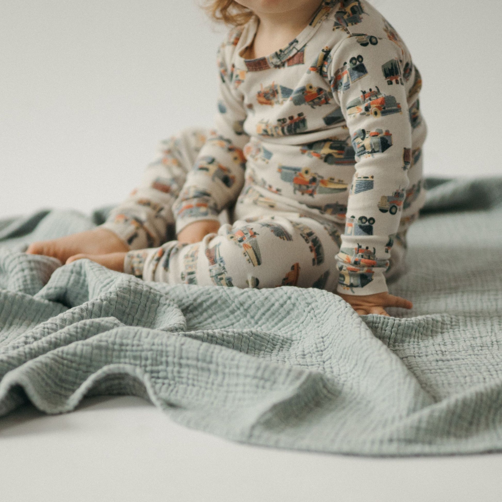 POKOLOKO Crinkle Cotton Baby Blanket #color_beau-blue