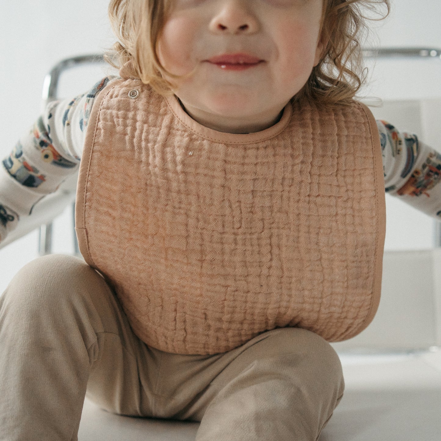 POKOLOKO Crinkle Bib #color_apricot