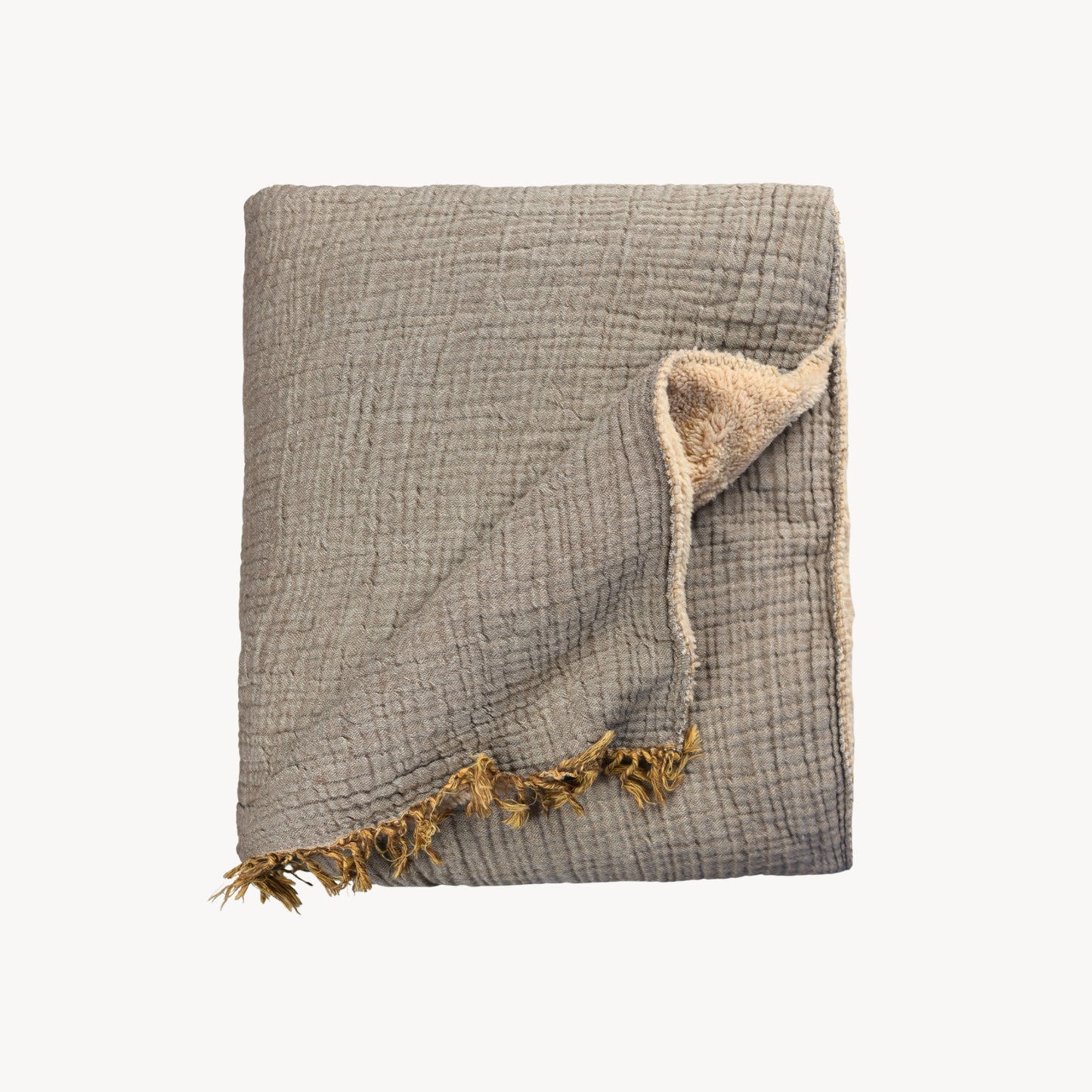 POKOLOKO Crinkle Fleece-Lined Throw #color_crinkle-bison