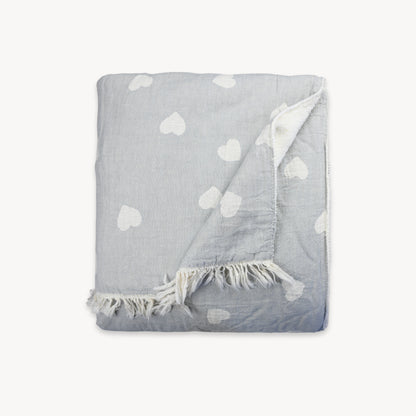 POKOLOKO Have A Heart Fleece Lined Throw #color_have-a-heart-gray