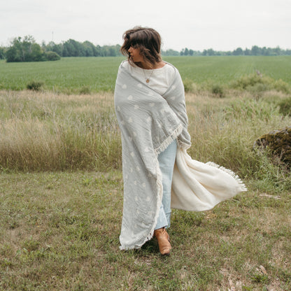 POKOLOKO Have A Heart Fleece Lined Throw #color_have-a-heart-gray