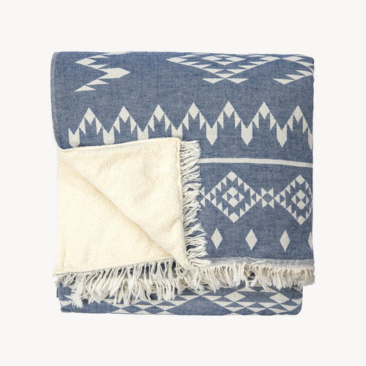 POKOLOKO Atlas Fleece-Lined Throw #color_atlas-denim