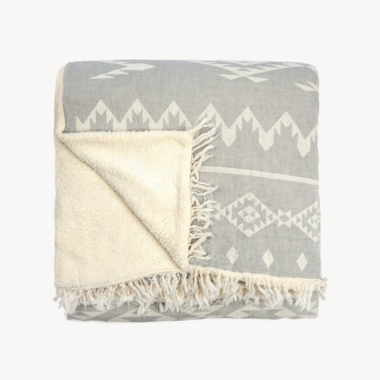 POKOLOKO Atlas Fleece-Lined Throw #color_atlas-light-grey