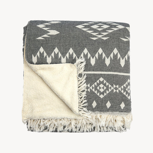 POKOLOKO Atlas Fleece-Lined Throw #color_atlas-black