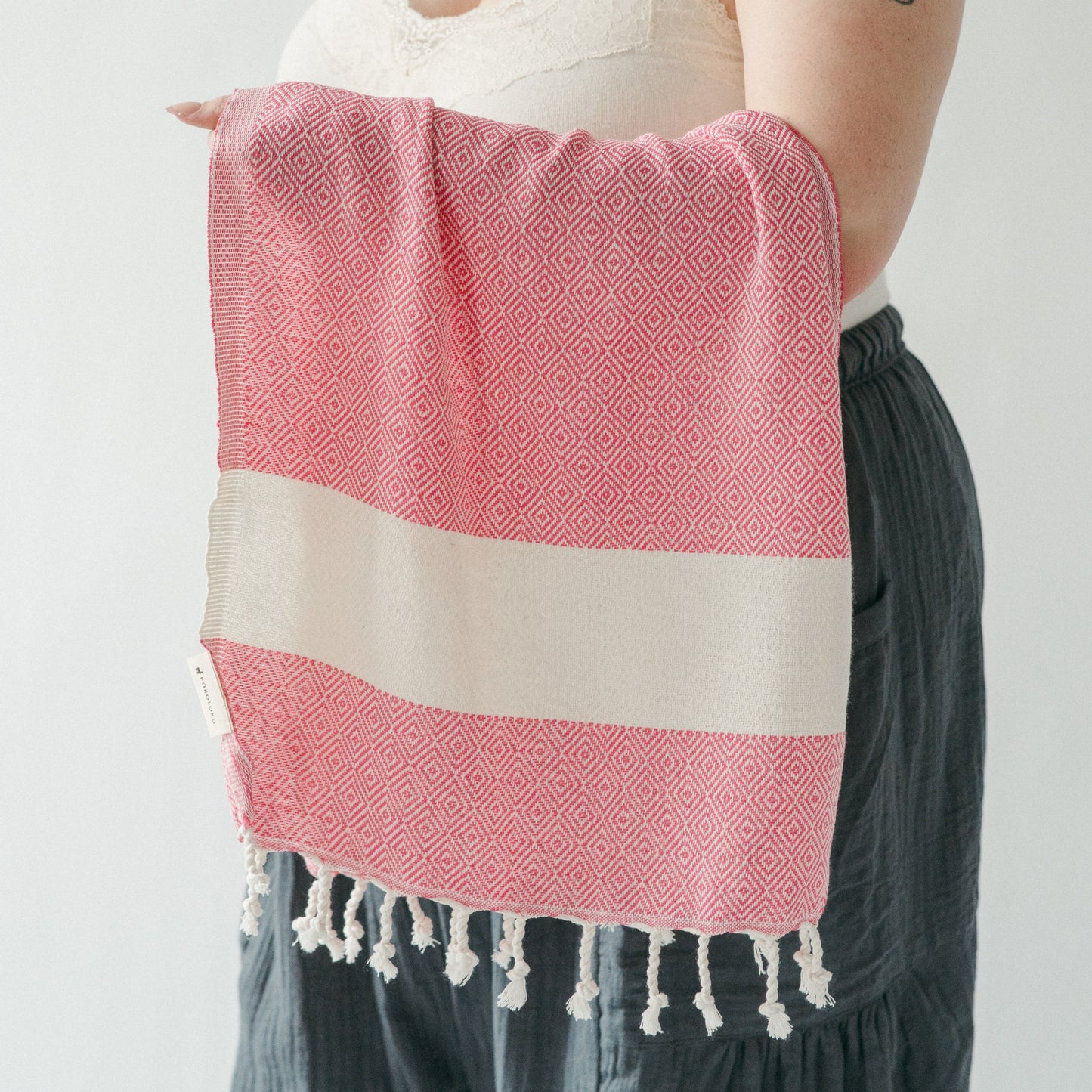 POKOLOKO Diamond Hand Towel #color_sweetpea-diamond