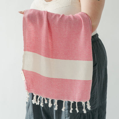 POKOLOKO Diamond Hand Towel #color_sweetpea-diamond