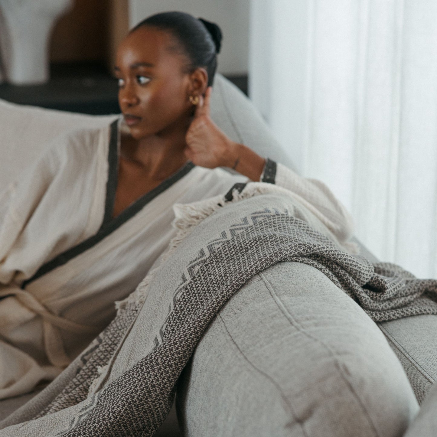 POKOLOKO Canvas Linen Throw