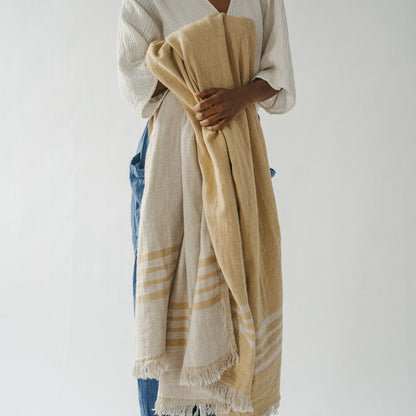 POKOLOKO West Coast Linen Throw #color_gold