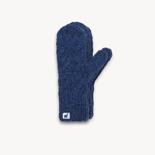POKOLOKO Hand-Knit Alpaca Mittens #color_navy-hand-knit
