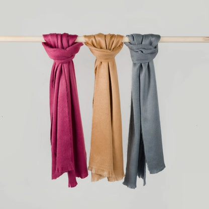Solid Alpaca Seamless Scarf