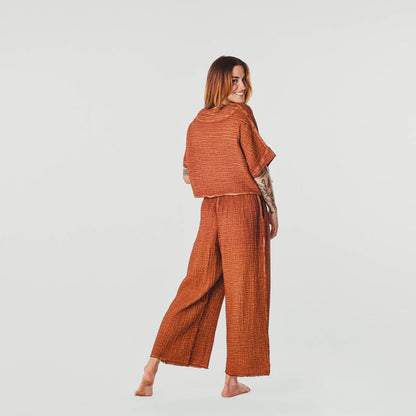 POKOLOKO Crinkle Crop Top #color_crinkle-terracotta