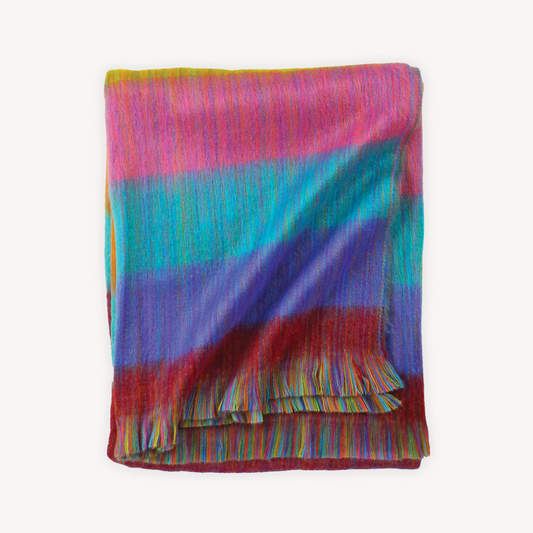 POKOLOKO Multi Mood Fringed Alpaca Blanket #color_harvest-multi-mood