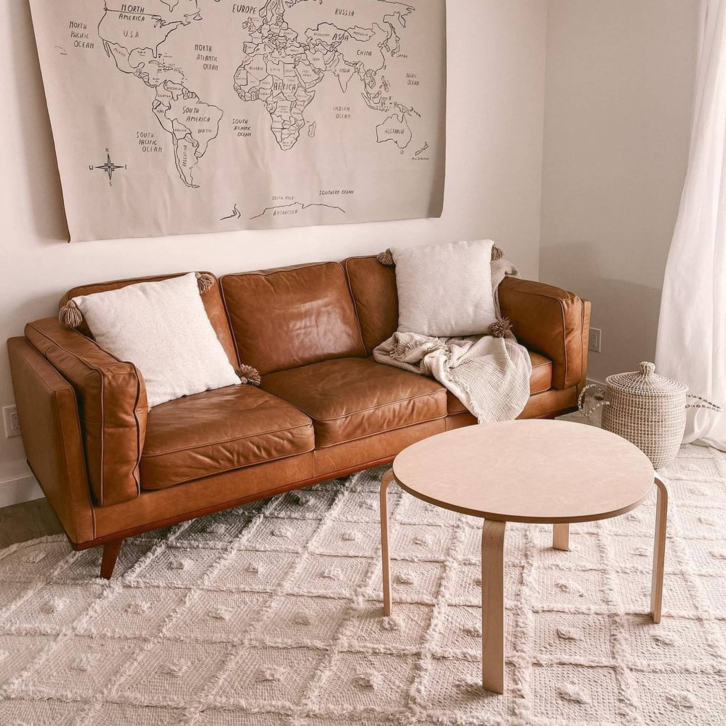 Coussin marocain à pompons - 20x20