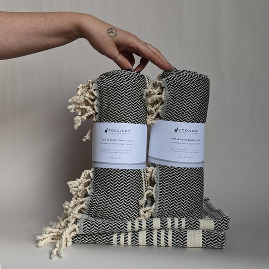 POKOLOKO Hasir Towel Bundle #color_carbon-hasir