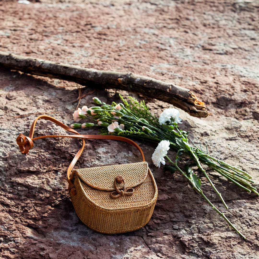 Anthropologie Bali outlet Rattan Canister Purse