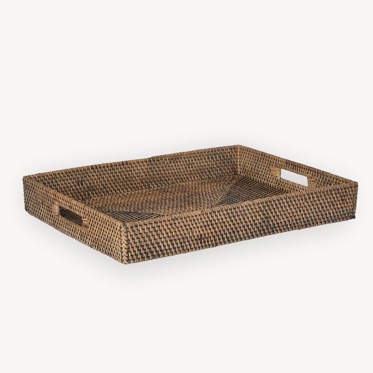 POKOLOKO Rectangular Rattan Tray #color_umber