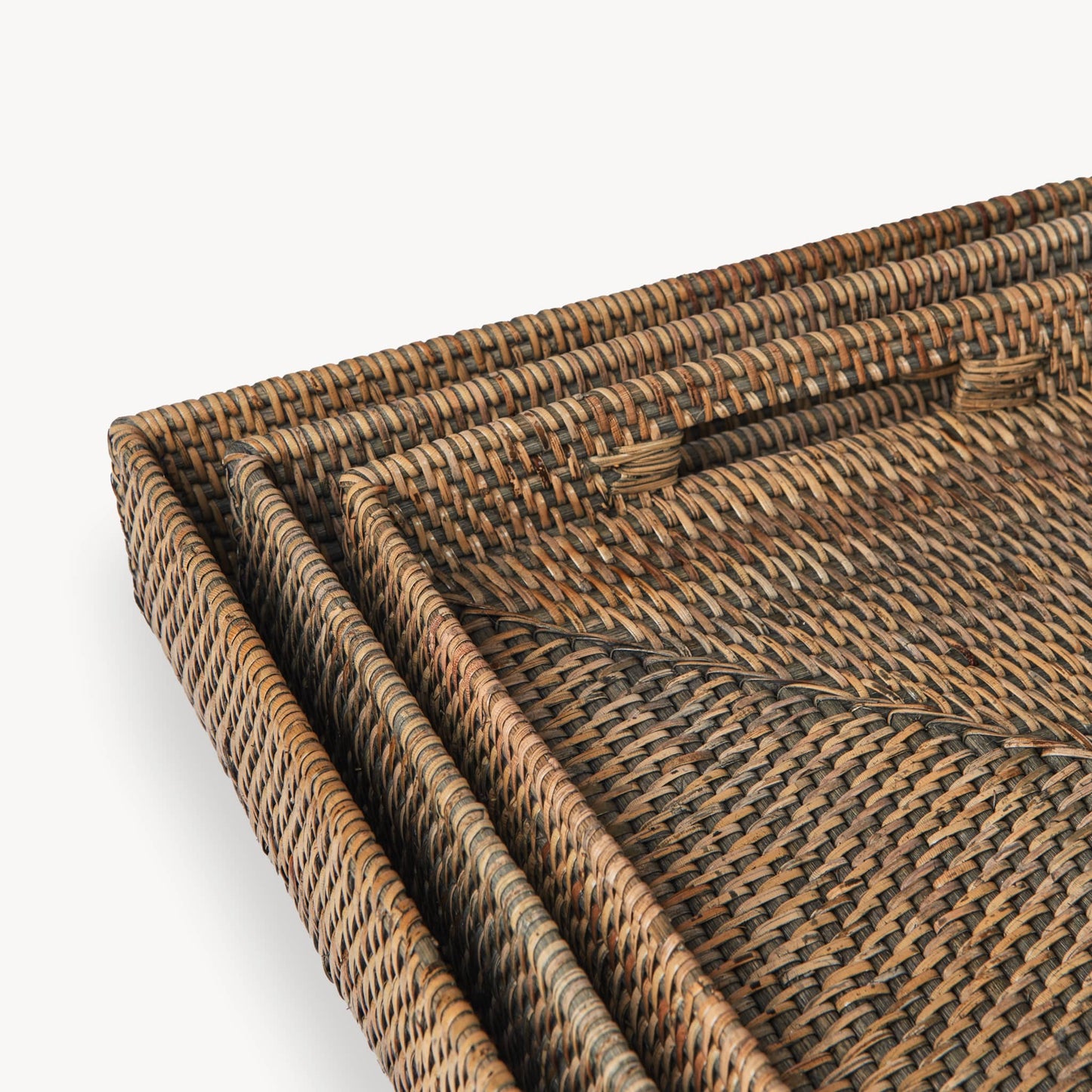POKOLOKO Rectangular Rattan Tray #color_umber