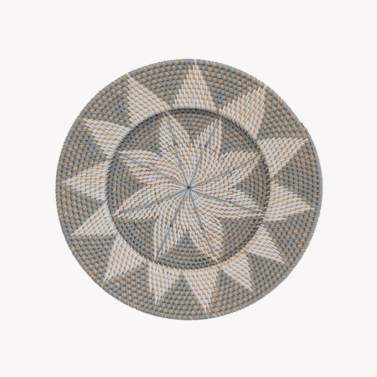 POKOLOKO Rattan Wall Plate #color_plate-grey-cream