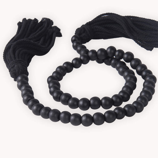 POKOLOKO Beaded Double Tassel #color_black-black