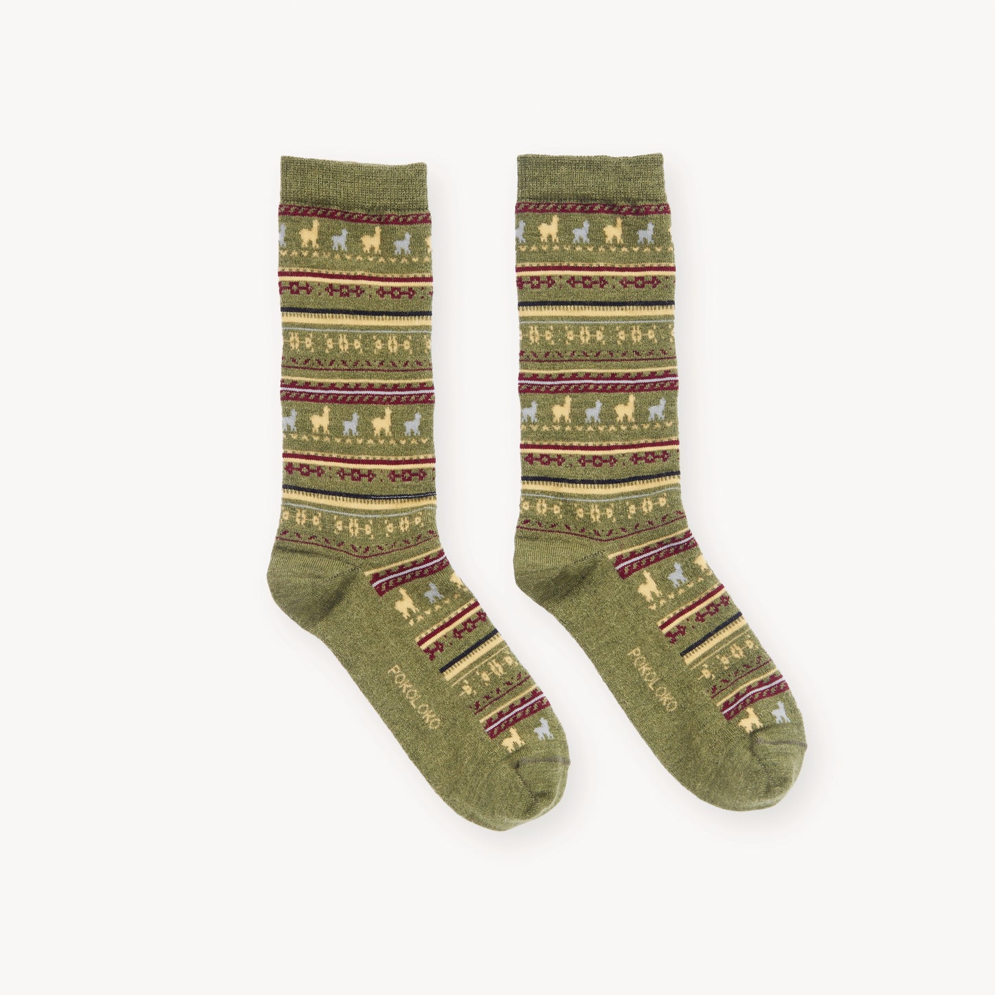POKOLOKO Print Socks #color_vintage-green-print
