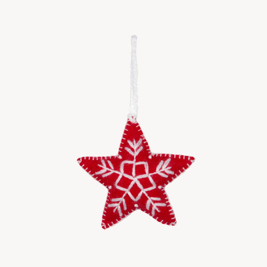 POKOLOKO Hand-Embroidered Ornament #color_red-star