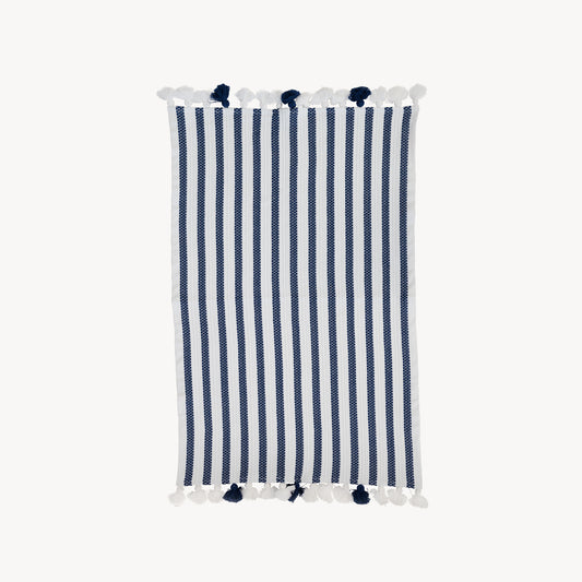 POKOLOKO Striped Bath Mat #color_striped-admiral-navy
