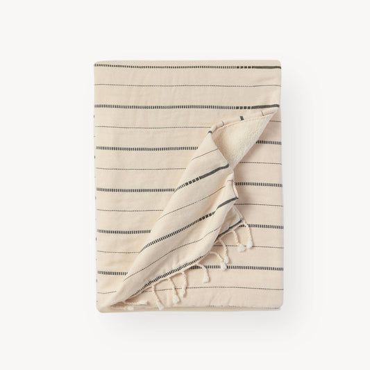 POKOLOKO Irena Fleece-Lined Throw #color_irena-vanilla