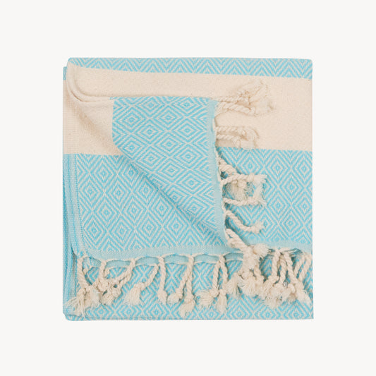 POKOLOKO Diamond Hand Towel #color_aqua-diamond