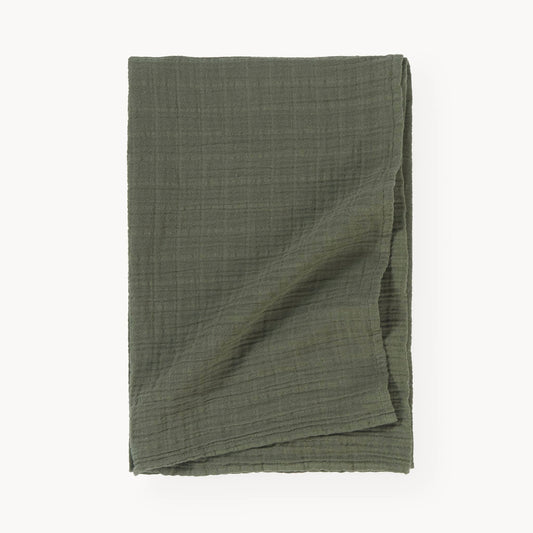 POKOLOKO Solid Muslin Baby Blanket #color_solid-moss