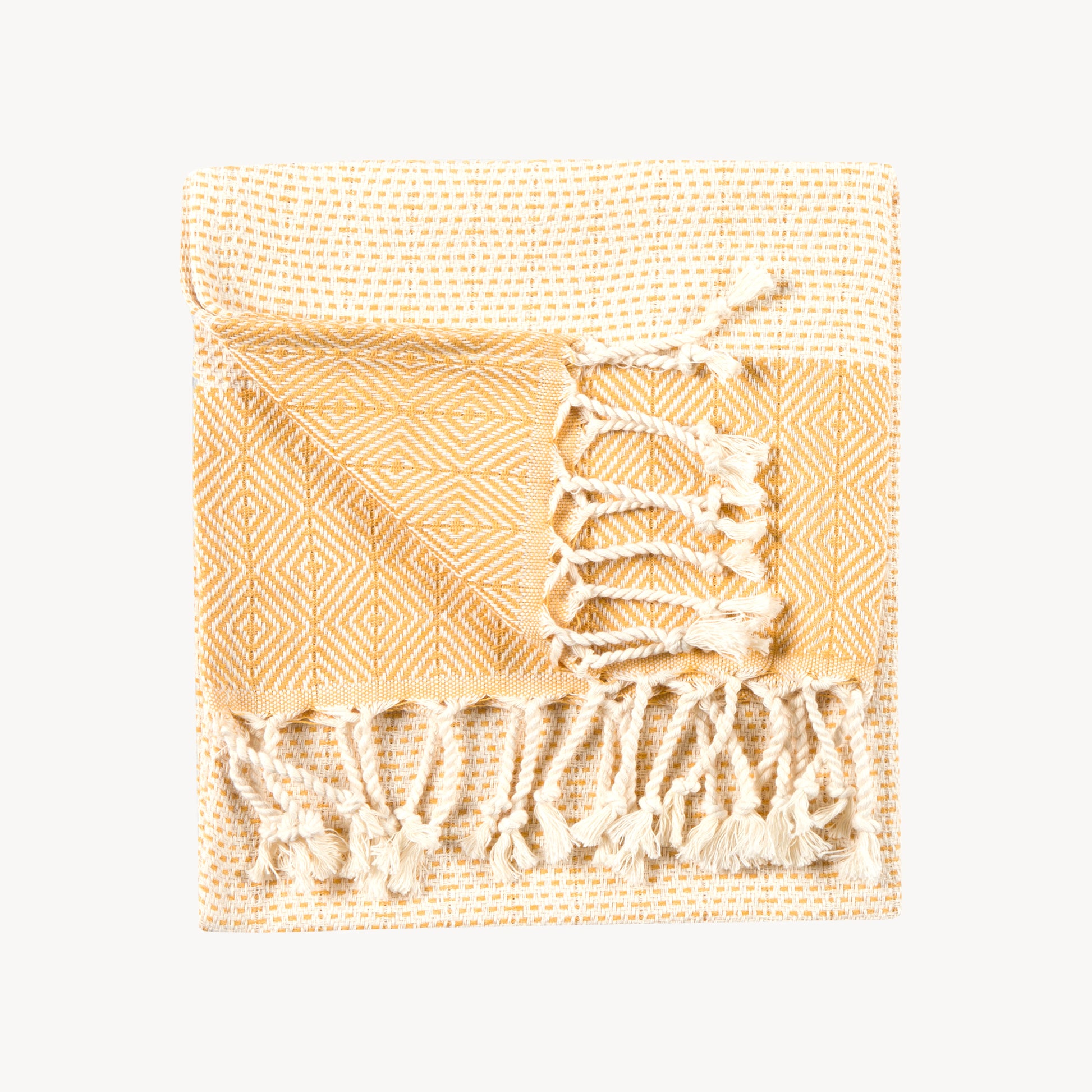 POKOLOKO Lined Diamond Hand Towel #color_gold-diamond