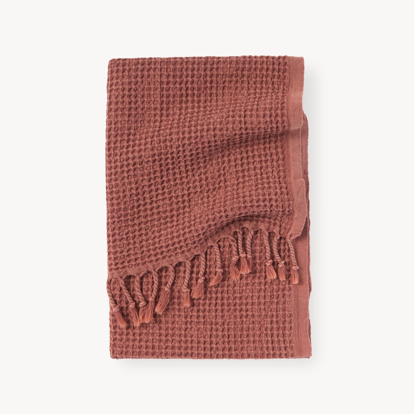 POKOLOKO Stonewashed Waffle Hand Towel #color_stonewashed-terra