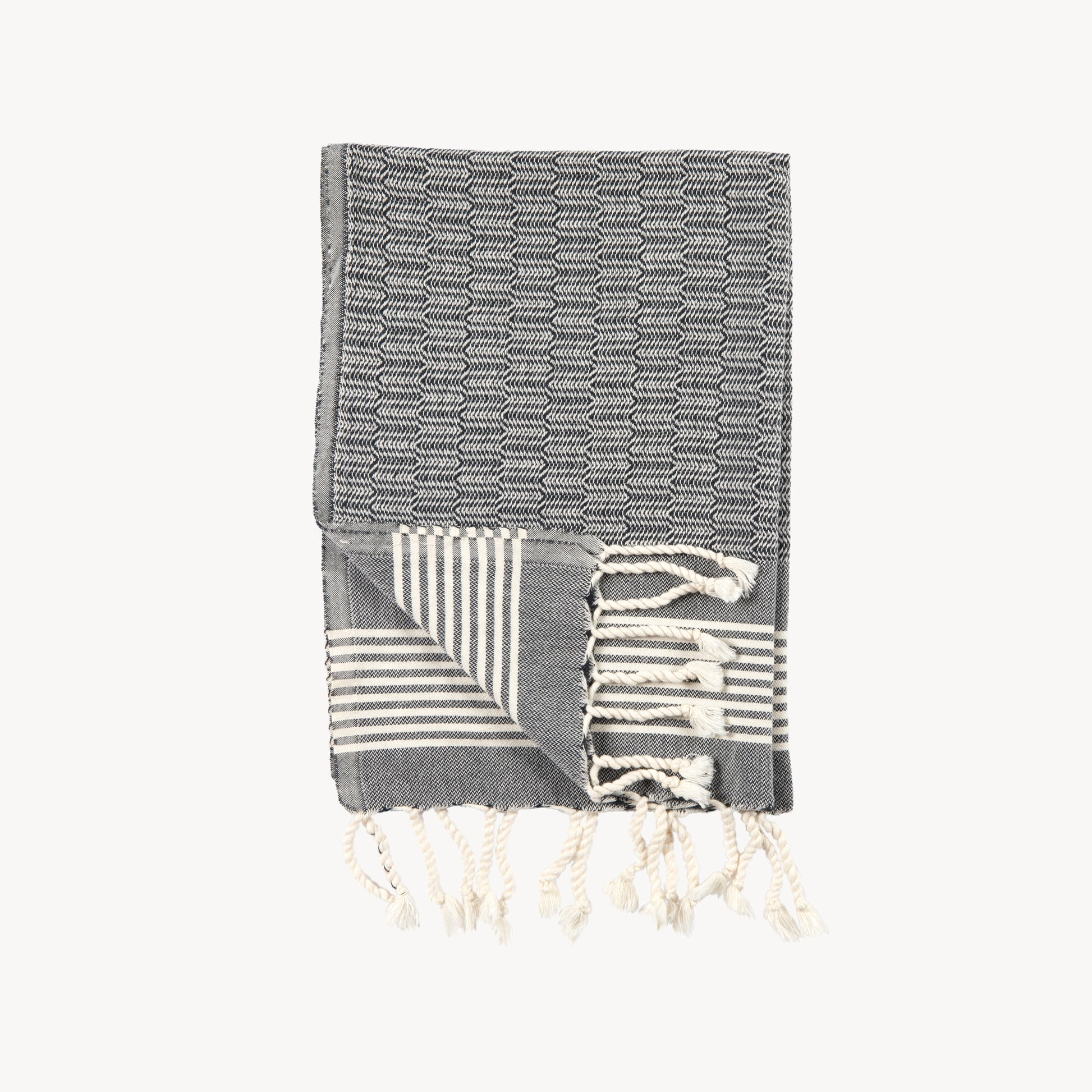 POKOLOKO Textured Hand Towels #color_black-textured