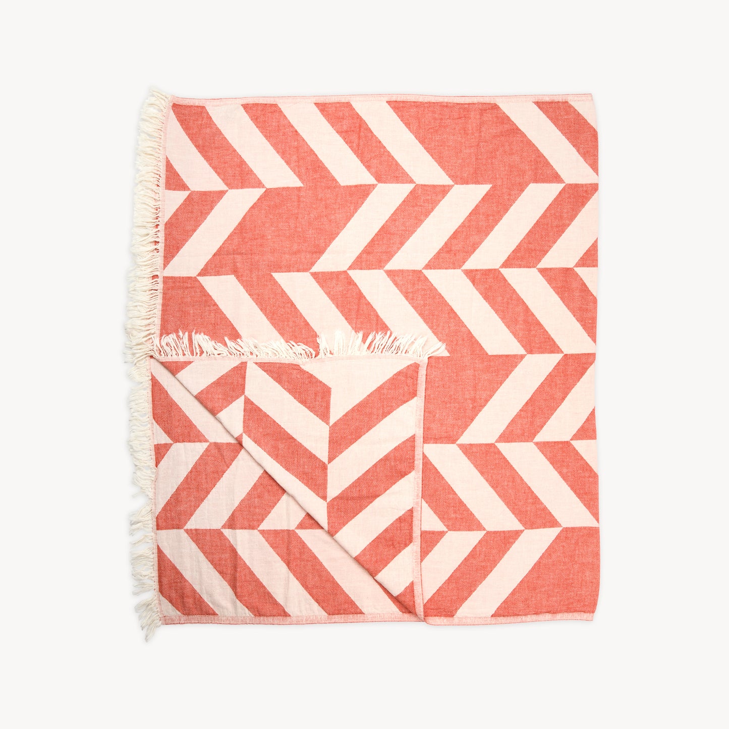POKOLOKO Large Chevron Towel #color_mandarin-large-chevron