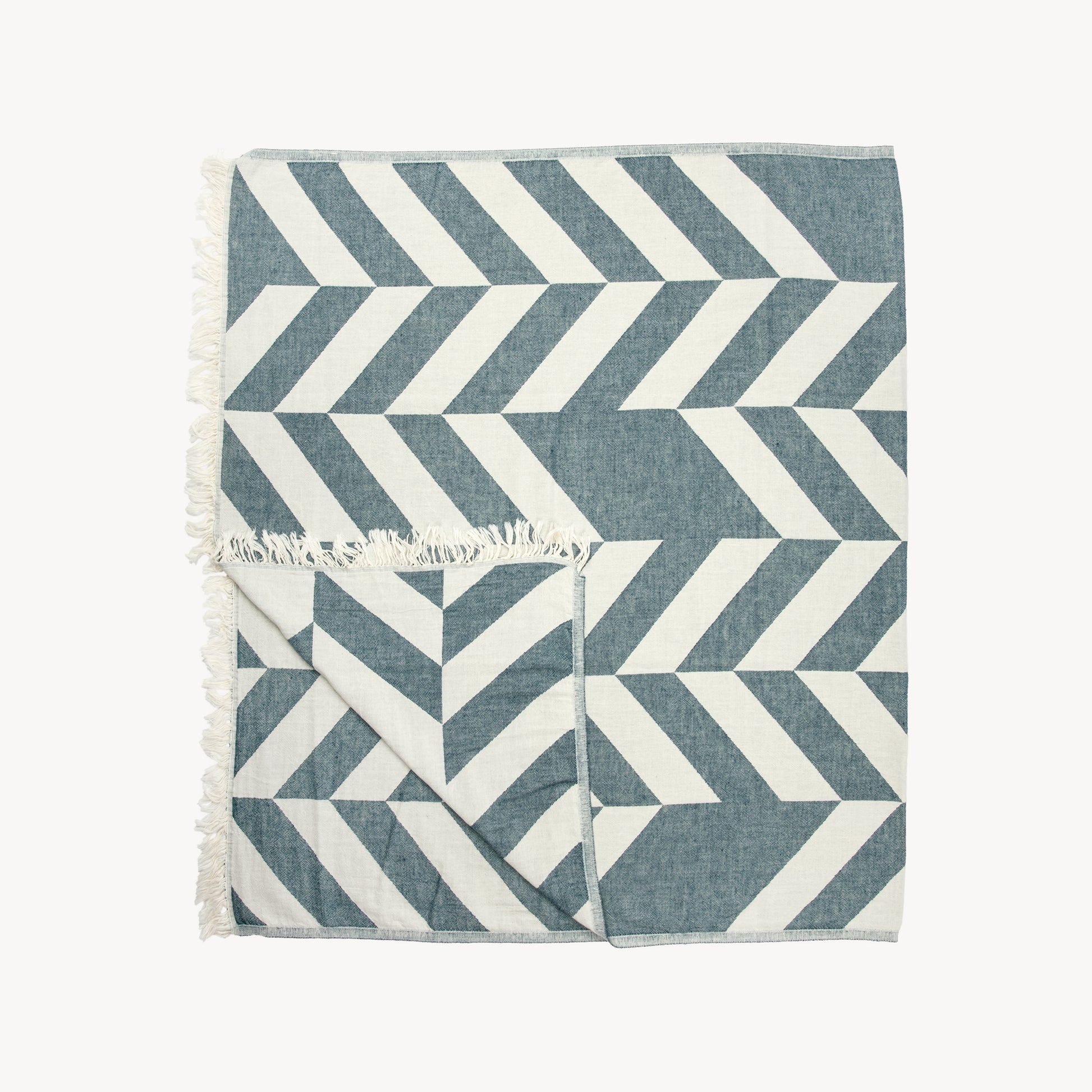 POKOLOKO Large Chevron Towel #color_petrol-large-chevron