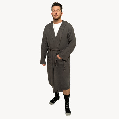POKOLOKO Wave Bamboo Robe #color_charcoal-wave