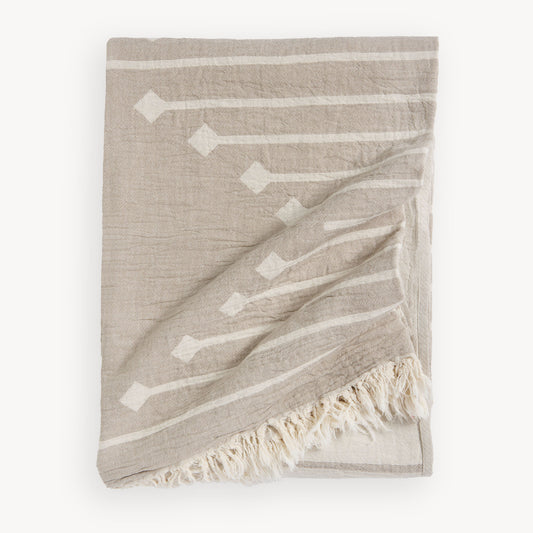 POKOLOKO Arrow XL Towel Throw #color_arrow-beige